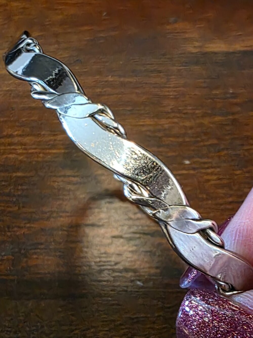 Vintage Mexico Sterling Silver 925 Buckle Bangle Bracelet Hinged 18.5 grams